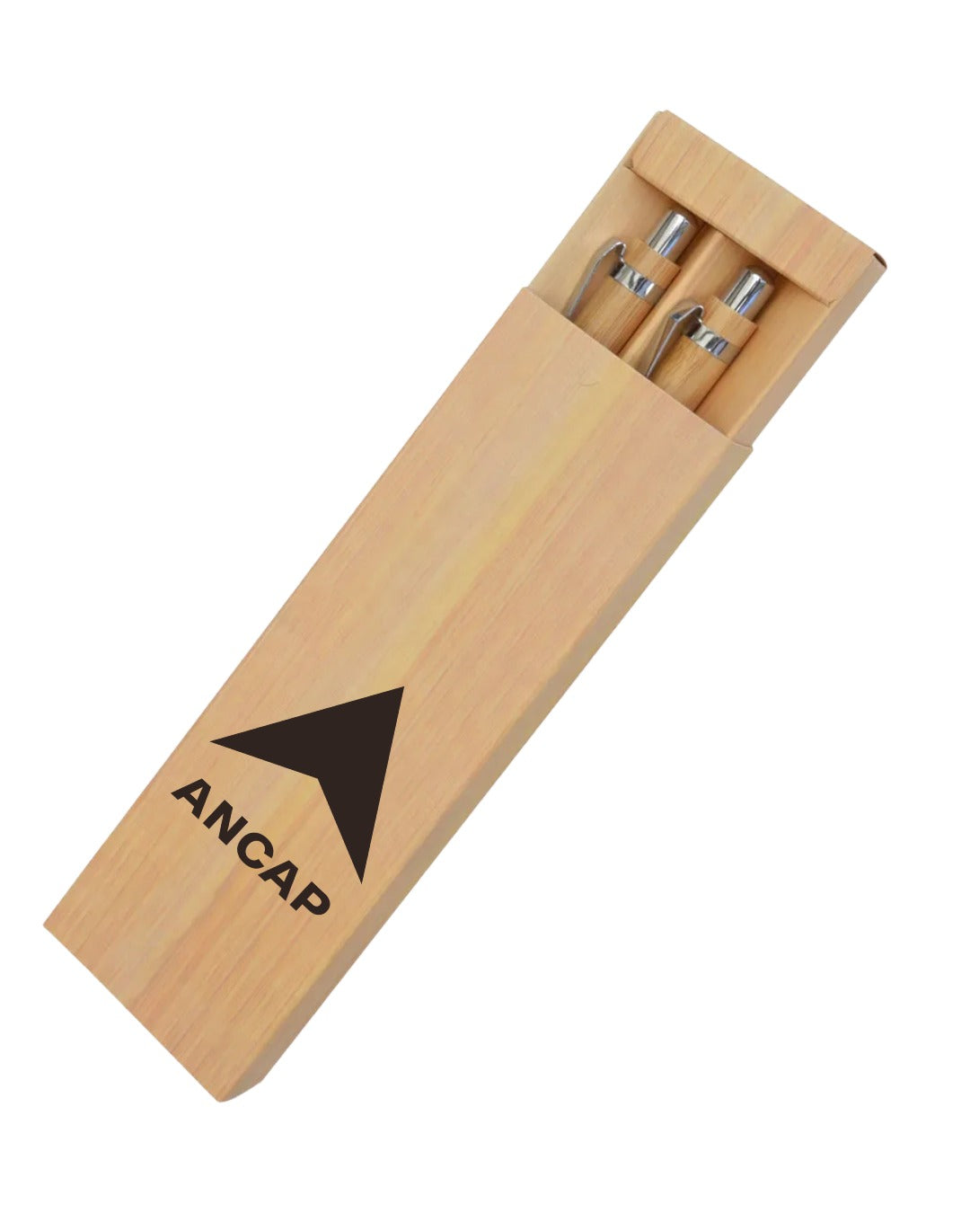 Set Lapicera y Lapiz de Mina Bamboo Personalizado Logo