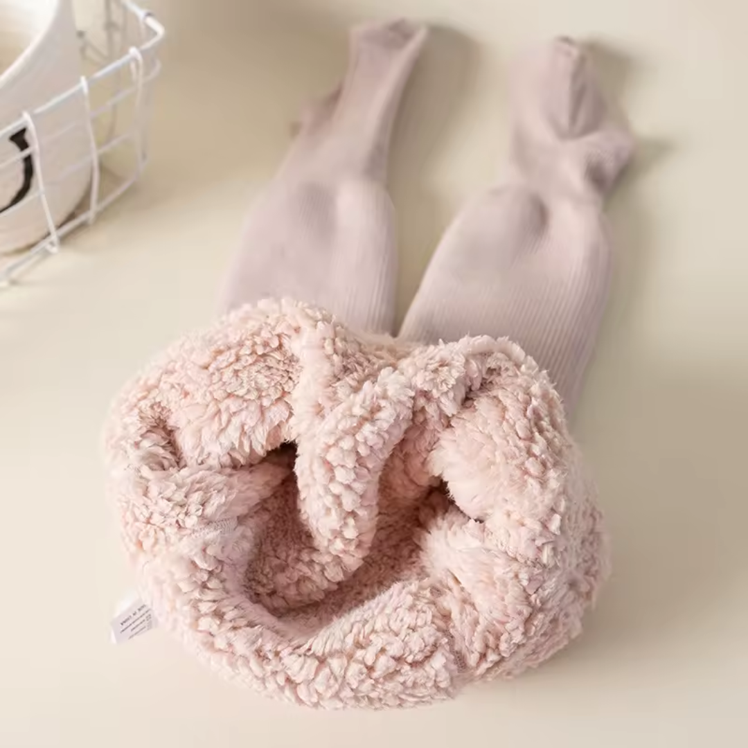 Medias térmicas con peluche para niñas lisas térmicas