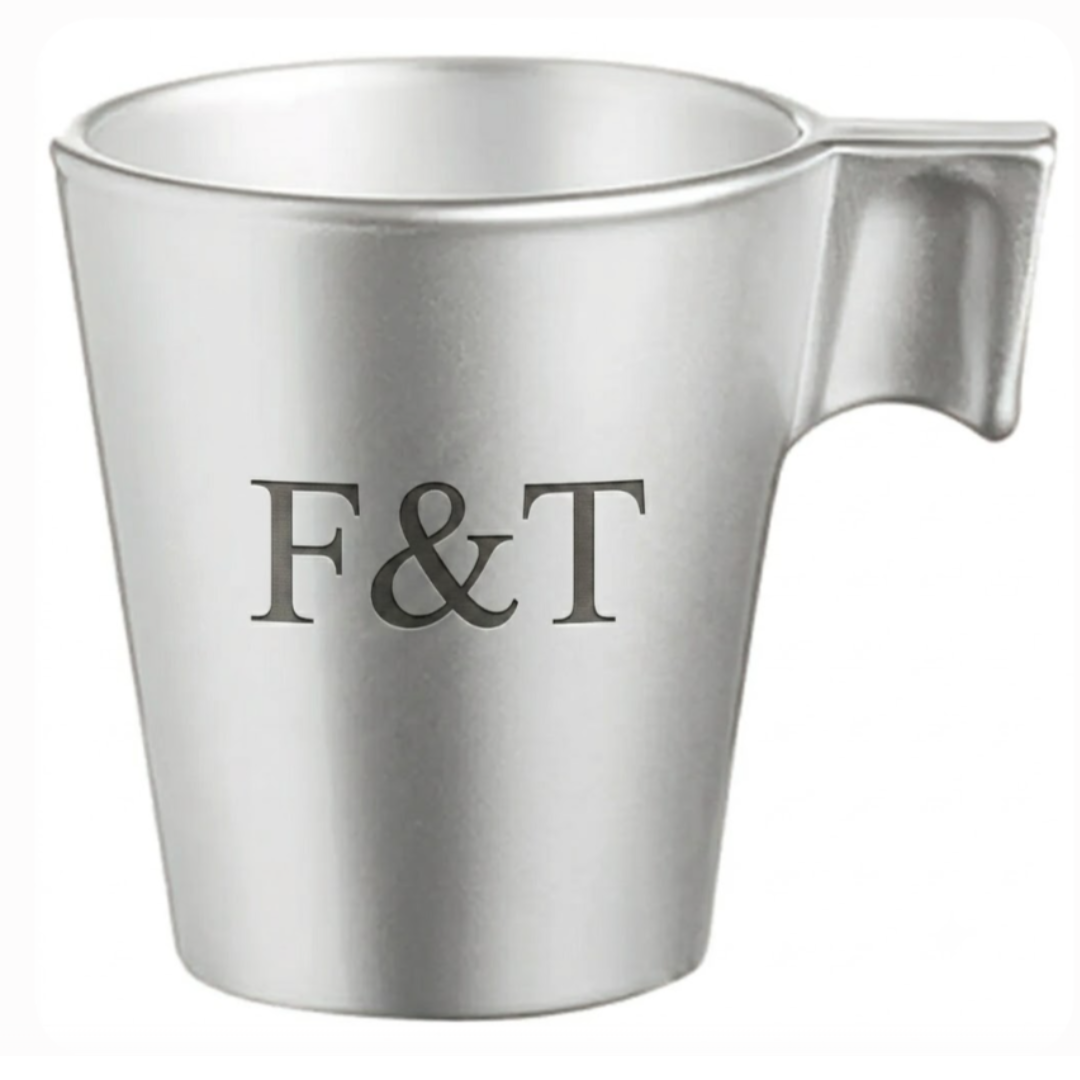 Taza Café 80ml Personalizada Luminarc Vidrio Metalizado