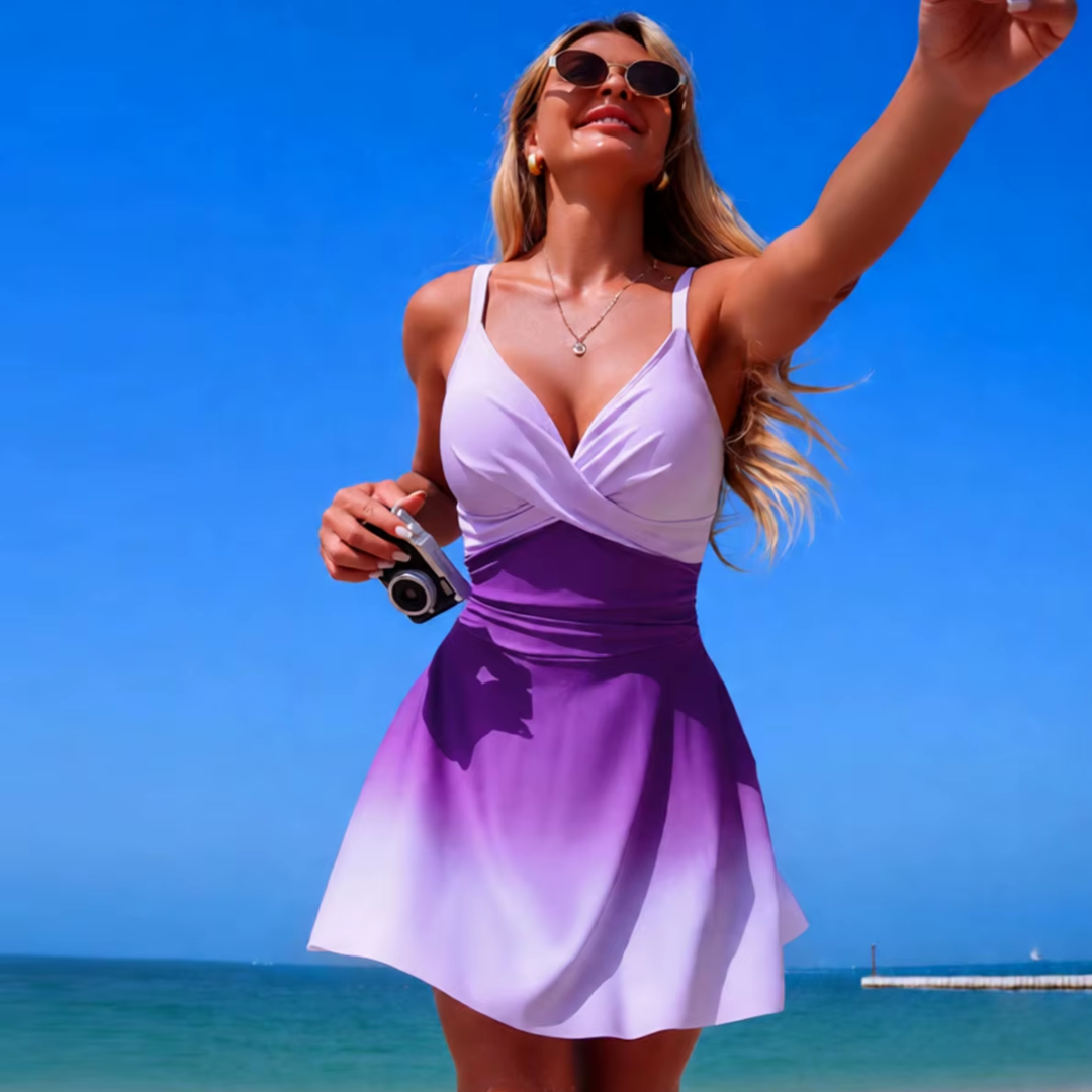 Malla Traje de Baño Degradé tipo Vestido hasta 2XL