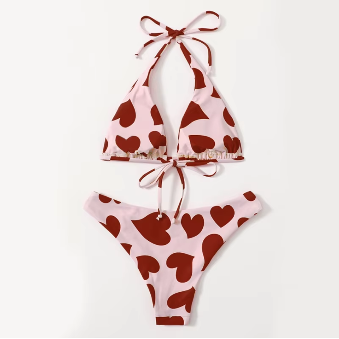 Bikini Traje de Baño Malla Mujer Dama Corazones