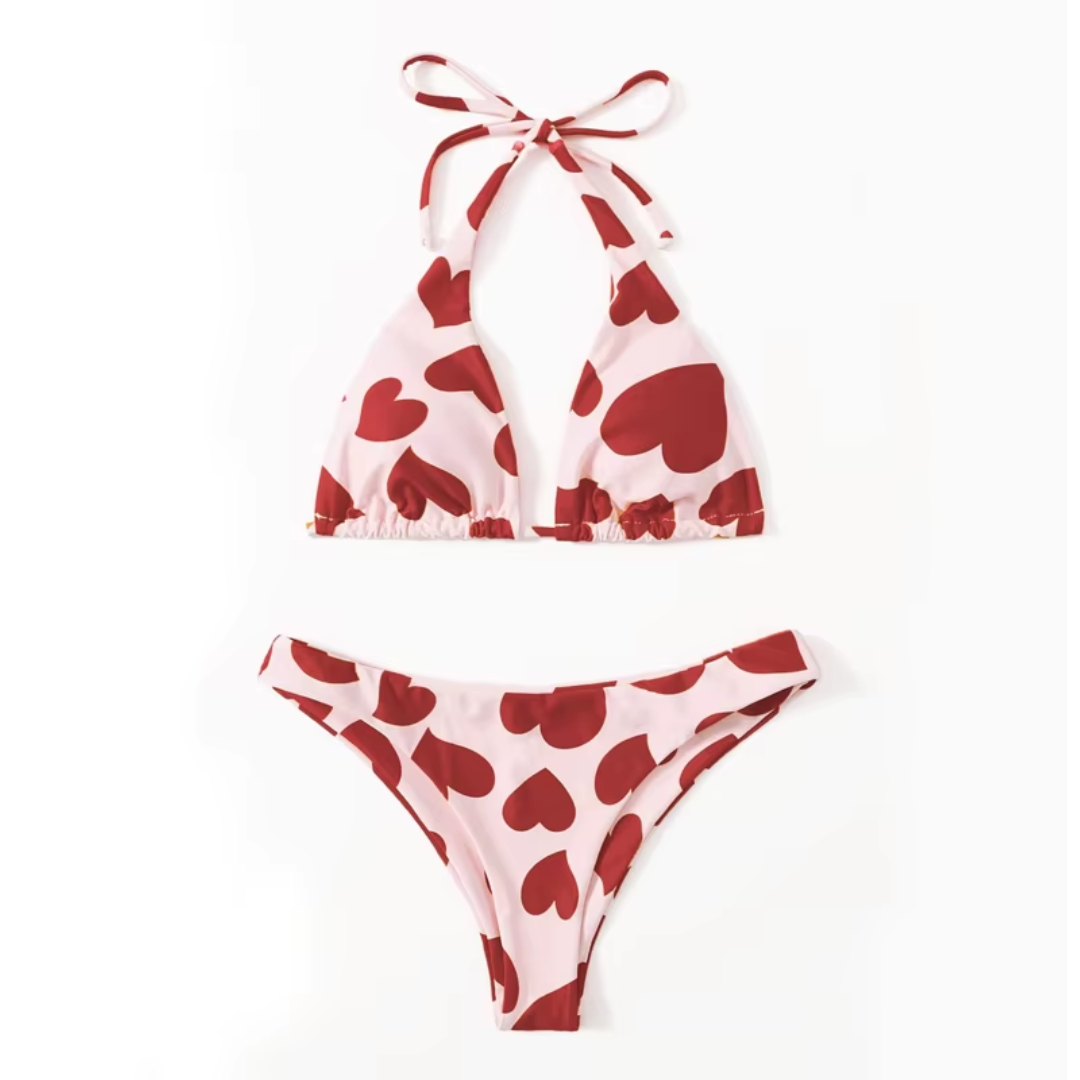 Bikini Traje de Baño Malla Mujer Dama Corazones