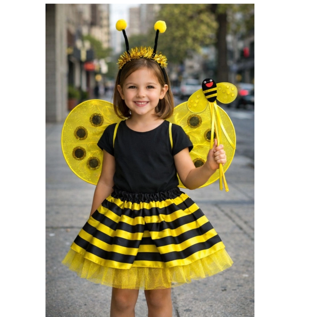 Disfraz Abeja y Bichito de Luz Niña Pollera Alas