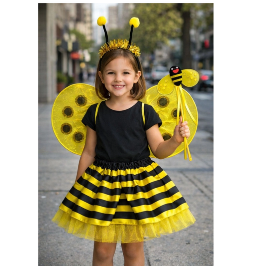 Disfraz Abeja y Bichito de Luz Niña Pollera Alas
