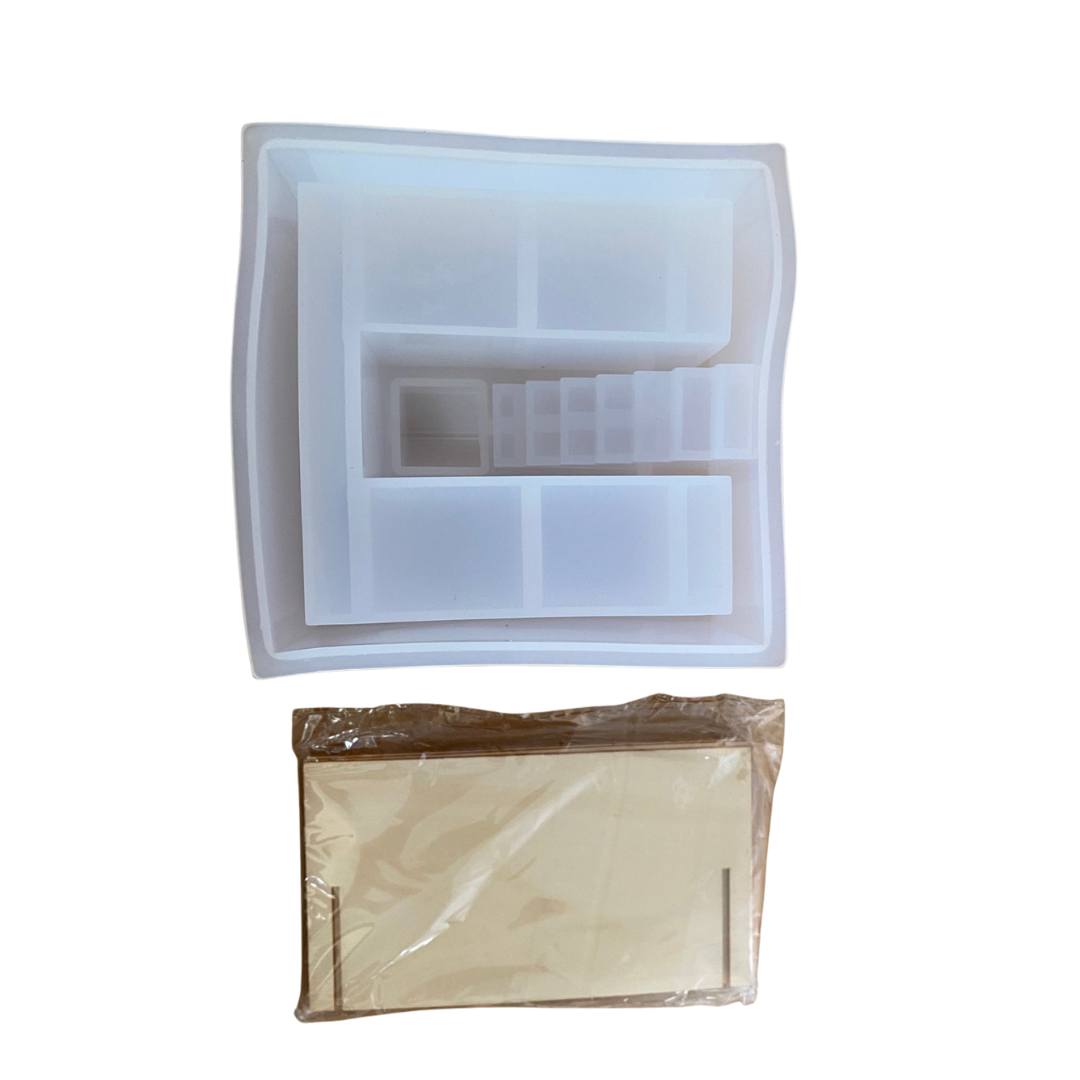 Molde Silicona Maceta con Escalera Cemento Yeso Resina