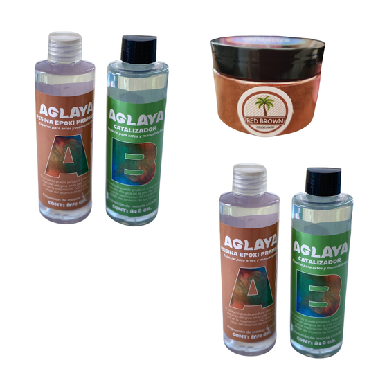 Resina Epoxi Premium Aglaya para Artesanias y Bijou Promo 1kg + pigmento