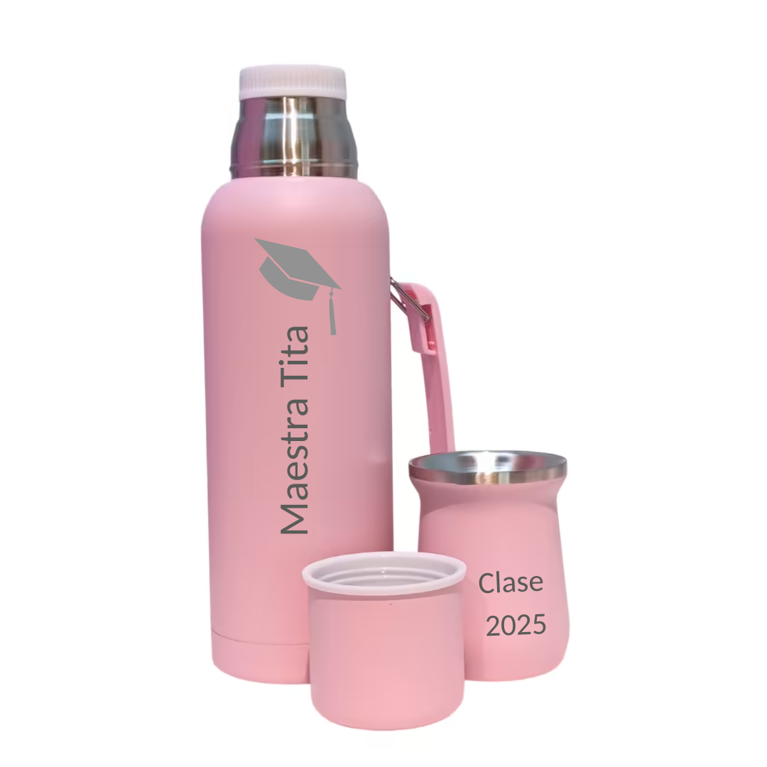 Termo + Mate Grabados a Juego Personalzado Nombre o Logo