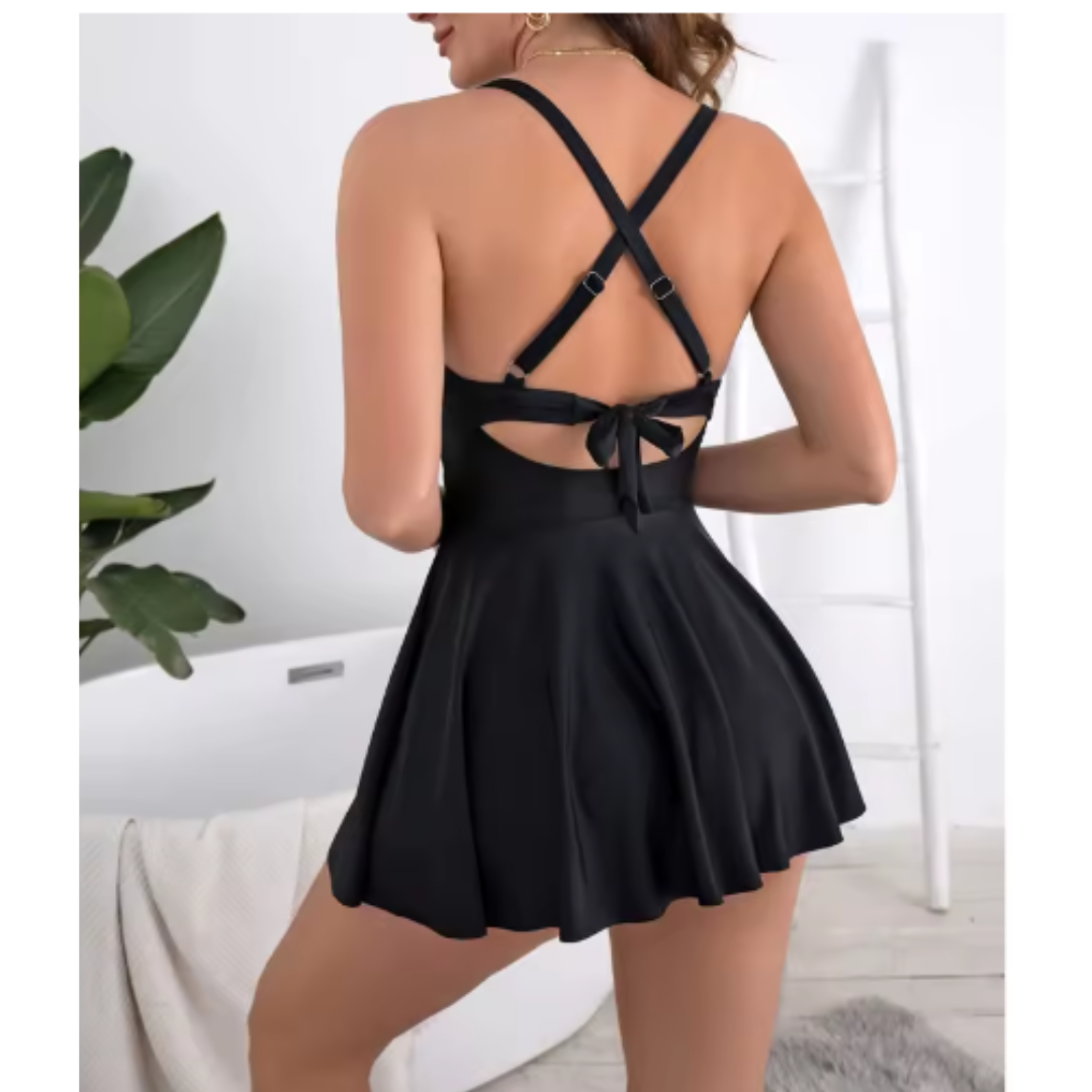 Malla Enteriza Traje de Baño Talle Grande tipo Vestido hasta 2XL
