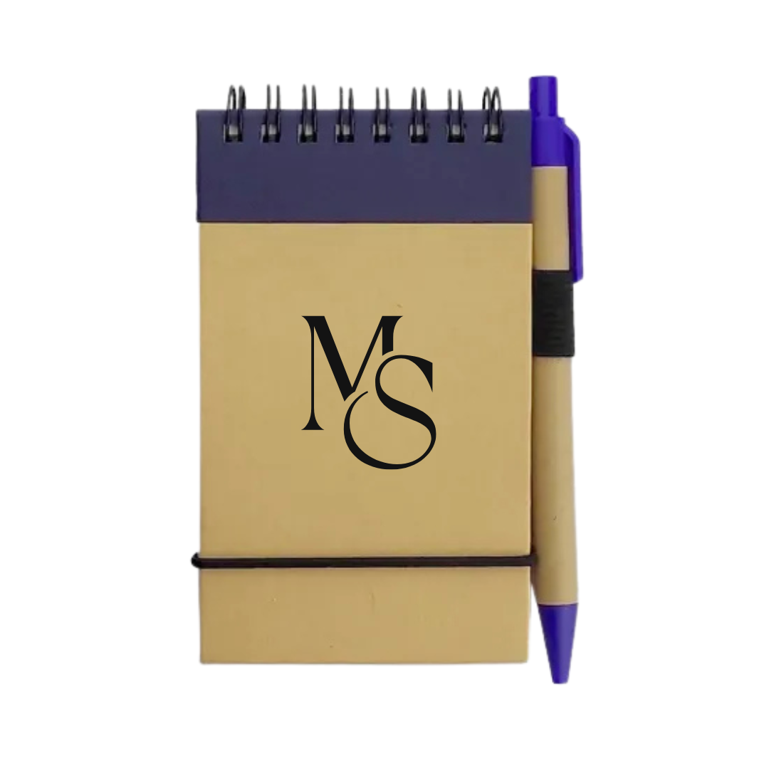 Libreta Grabada Personalizada Logo Nombre Souvenir con post it y lapicera