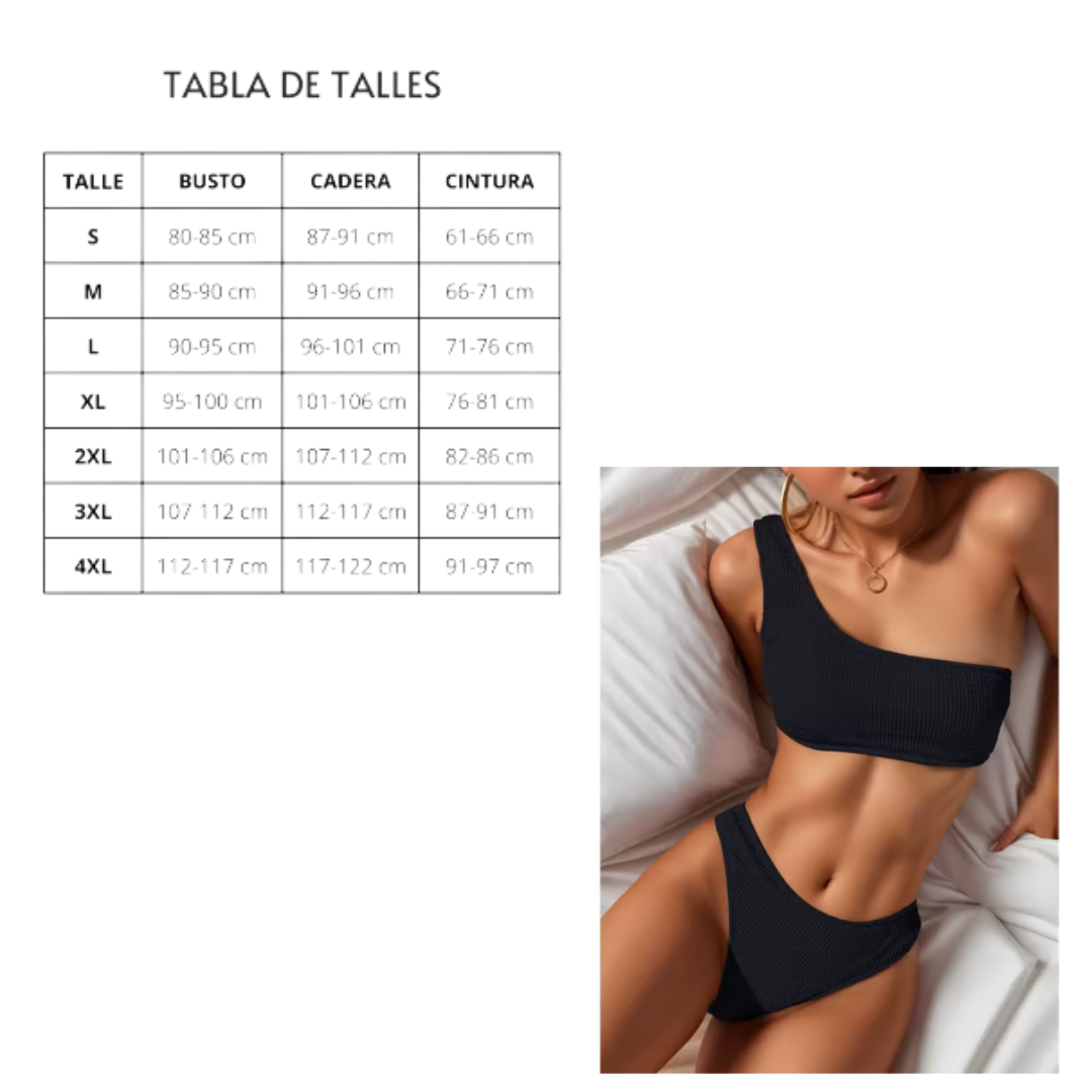 Bikini Traje de Baño Mujer Simple un hombro Todos los usos